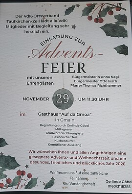 Banner Adventsfeier