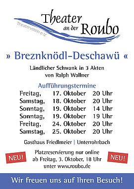 Banner Breznknödl-Deschawü (1. Aufführung)