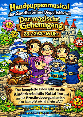 Banner Benefiz-Handpuppenmusical "Der magische Geheimgang"